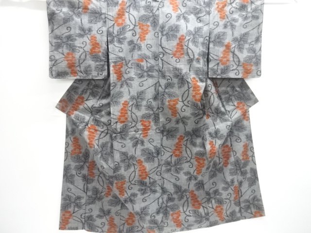 JAPANESE KIMONO / UNUSED HITOE TSUMUGI / WOVEN GRAPE 